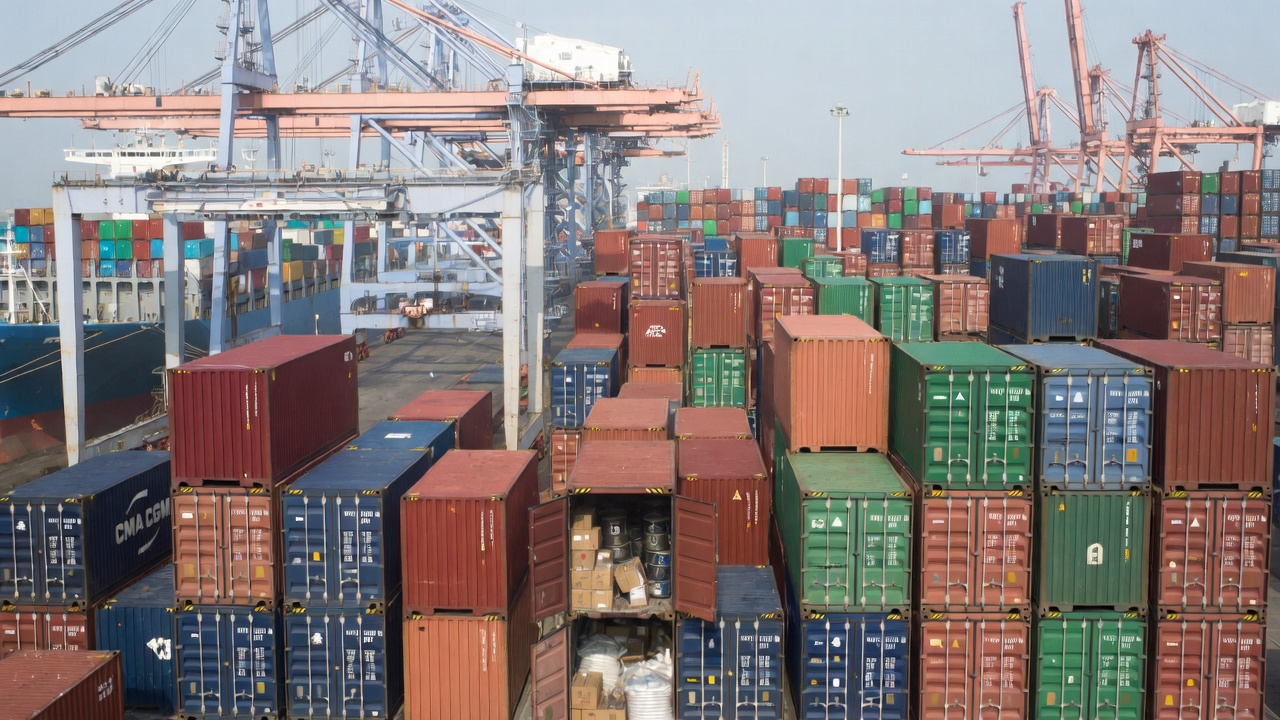 shipping containers port